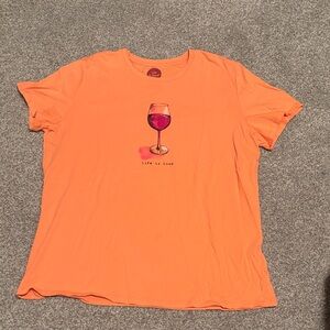 Life Is Good Orange Wine Glass Tee